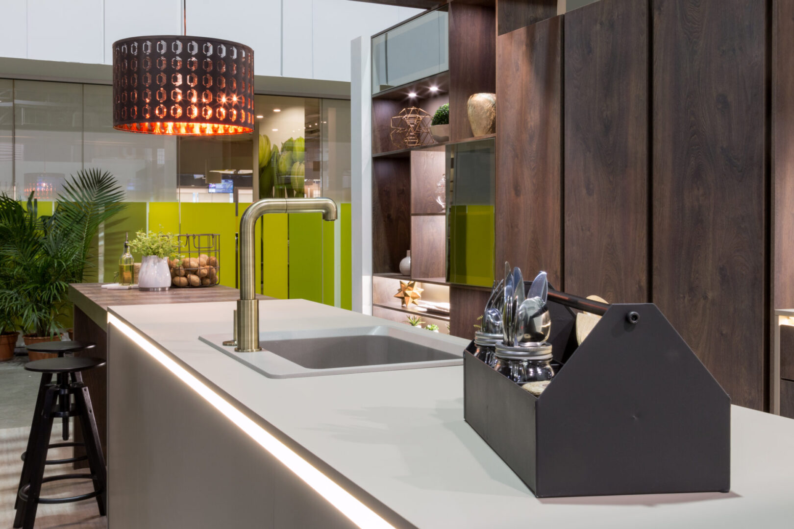 A White and Darkwood Kitchen Space